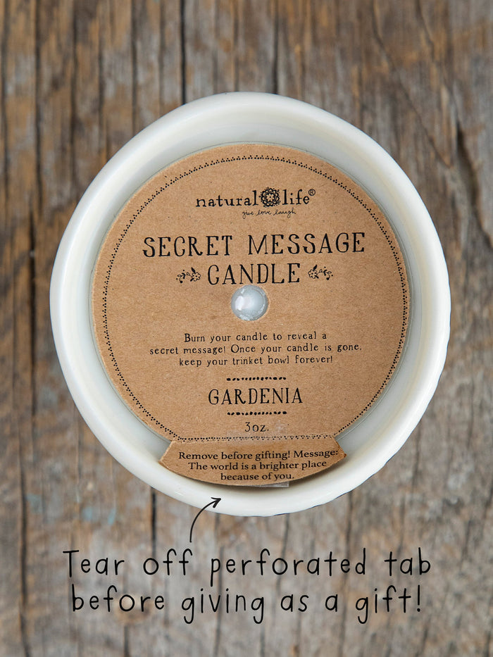 "The World Is A Brighter Place" Secret Message Candle