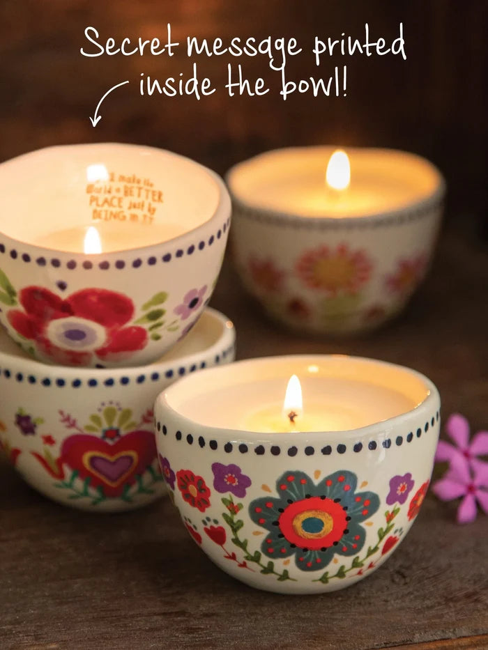 "The World Is A Brighter Place" Secret Message Candle