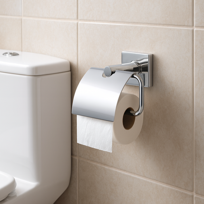 Sesera bathroom set contents and components flat lay