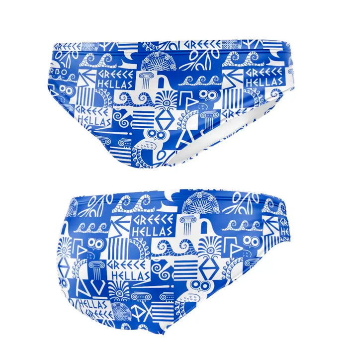 Turbo Greece Squares Water Polo Brief