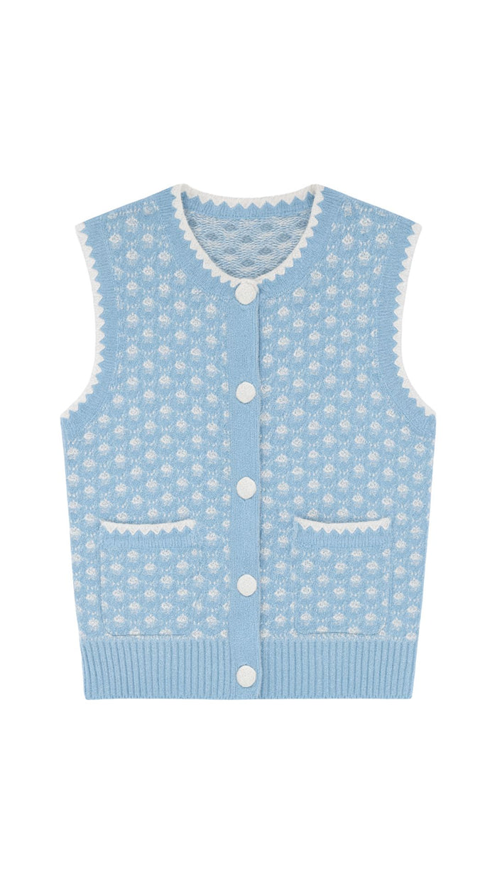 Two Tone Texture Stitch Vest-Sweaters-Uniquities