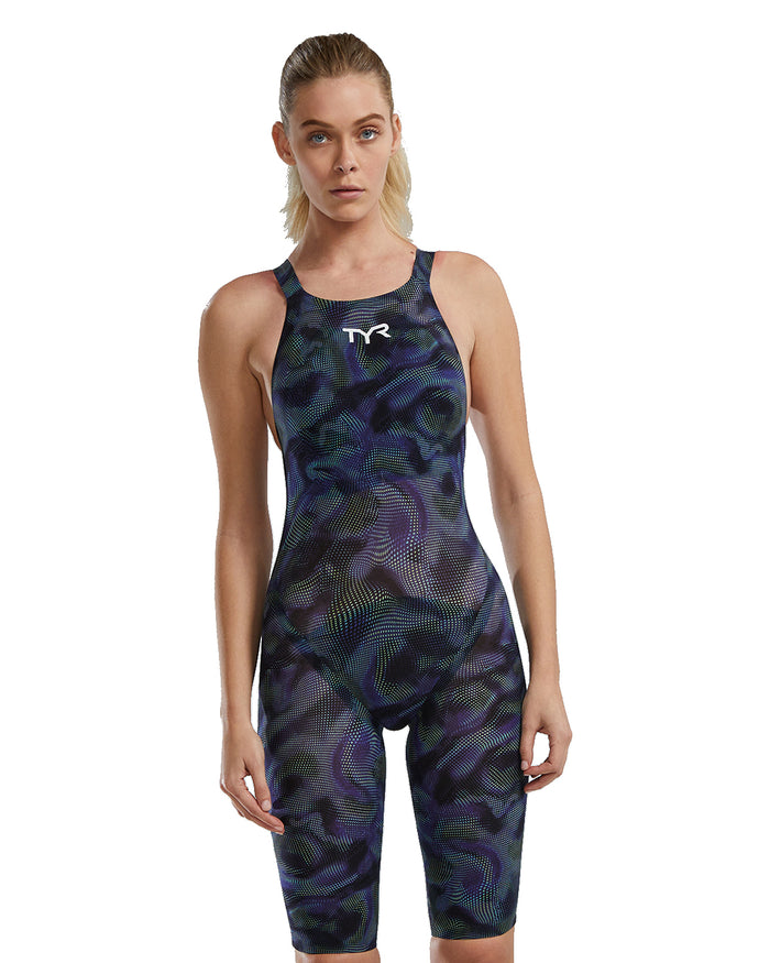 TYR Avictor Open Back Flex Hip navy lime front