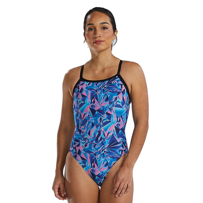 TYR Crystalized Diamondfit navy pink front