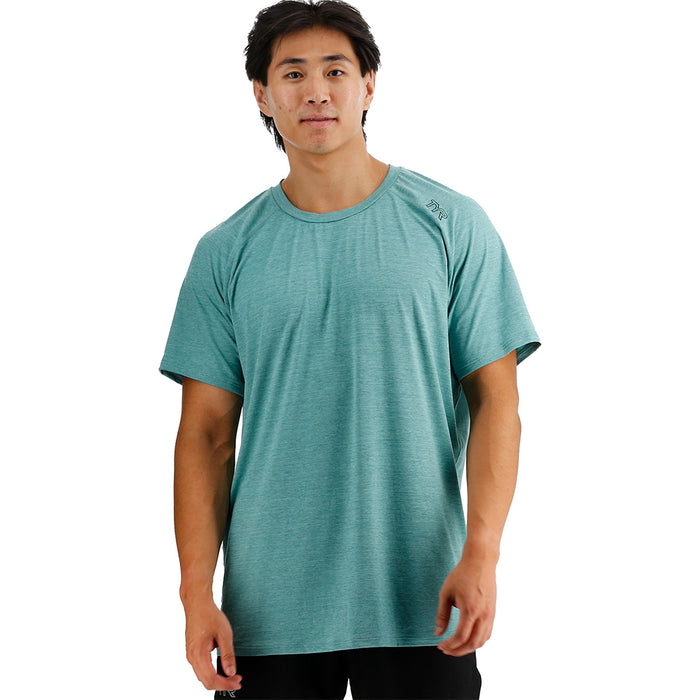 TYR Men's Short Sleeve Raglan Tee nth athl heather