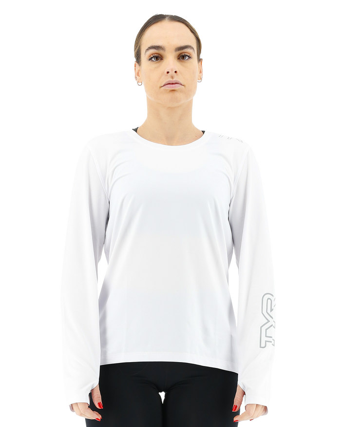 TYR Women's Long Sleeve Sun Shirt white