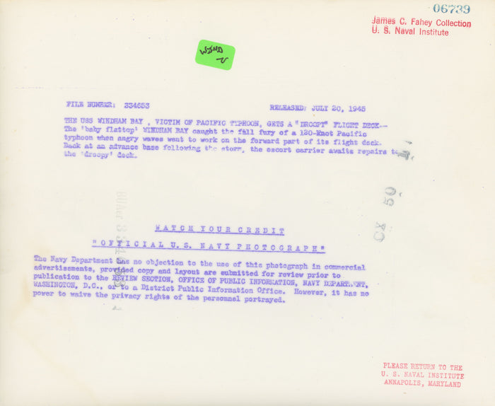 USS Windham Bay CVE 92 - Annapolis Maritime Antiques