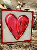 Valentines Day: Red Heart and Striped Border Print
