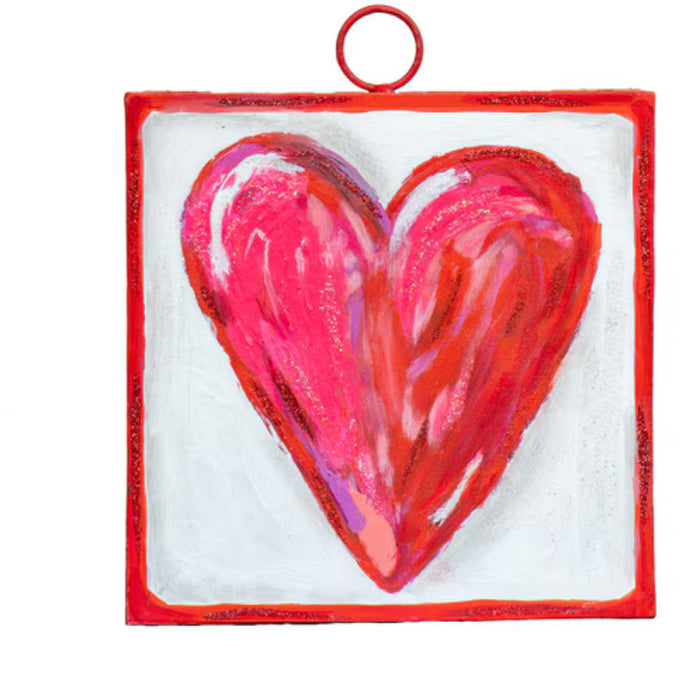 Valentines Day: Red Heart and Striped Border Print
