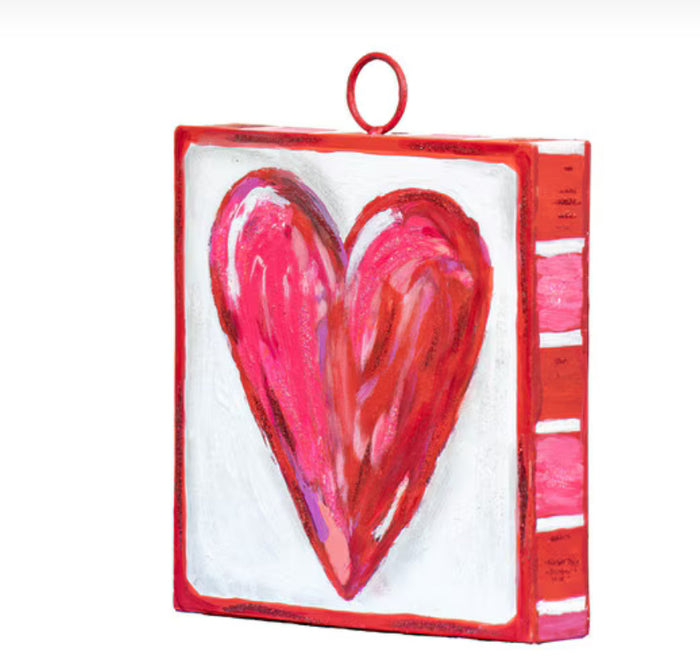 Valentines Day: Red Heart and Striped Border Print