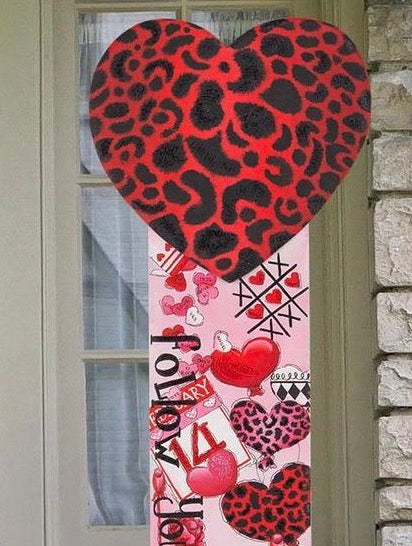 Valentine's Red Leopard Heart Follow Your Heart Totem Metal Stake