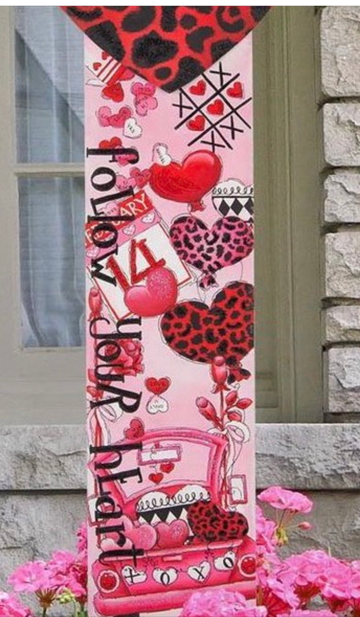 Valentine's Red Leopard Heart Follow Your Heart Totem Metal Stake