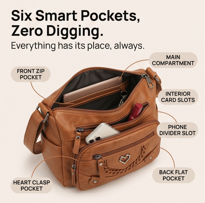Veluna – Multi-Pocket Crossbody Bag for Everyday Carry
