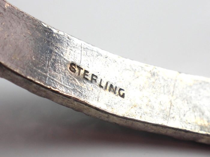 Vintage Sterling Silver Floral Bangle Bracelet: Slip On Style