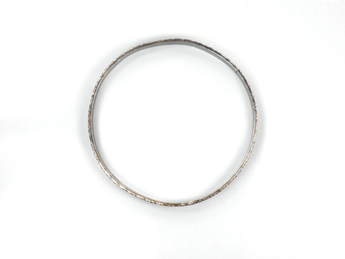 Vintage Sterling Silver Floral Bangle Bracelet: Slip On Style