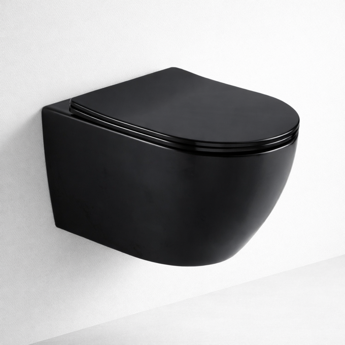 Solid Wall Hung WC Matt Black - Matte Black Wall Hung Toilet Pakistan - Aqua Bath