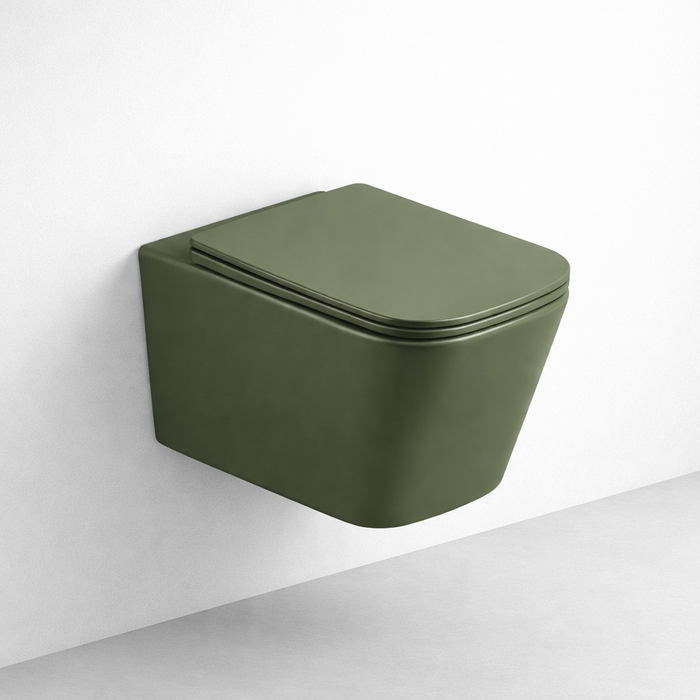 Solid Wall Hung WC Matt Green - Matte Green Wall Hung Toilet Pakistan - Aqua Bath