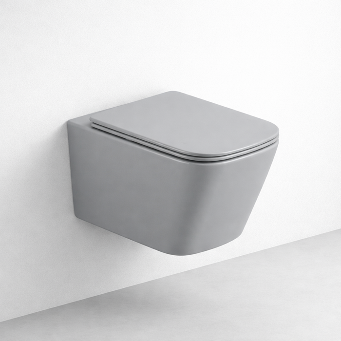 Solid Wall Hung WC Matt Grey - Matte Grey Wall Hung Toilet Pakistan - Aqua Bath