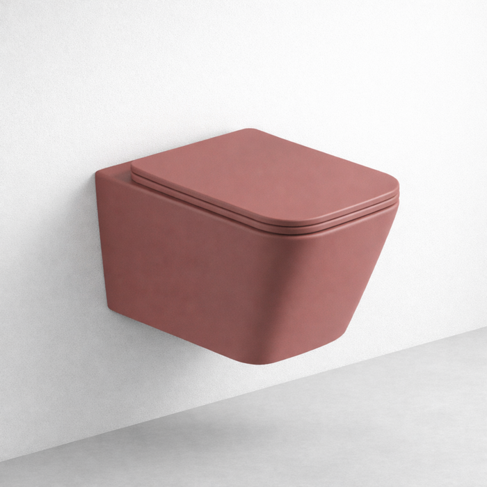Solid Wall Hung WC Matt Pink - Pink Wall Hung Toilet Pakistan - Aqua Bath