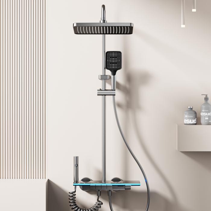 Wall Mounted Shower Set Grey - Imported Shower Set Pakistan - Aqua Bath