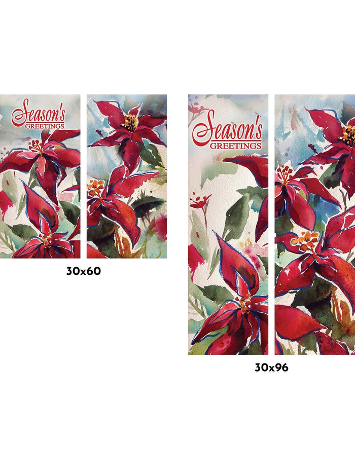 Watercolor Poinsettia Double Vinyl Banner Set Dekra-Lite