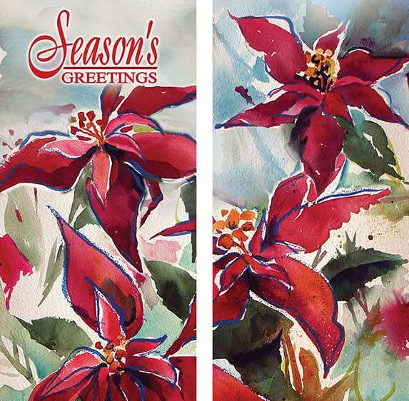 Watercolor Poinsettia Double Vinyl Banner Set Dekra-Lite