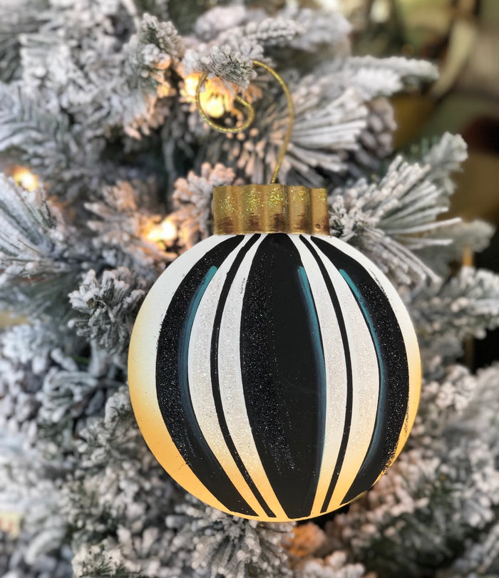 Whimsical Plaid, Stripe, & Check Set of 3 Metal Ornaments