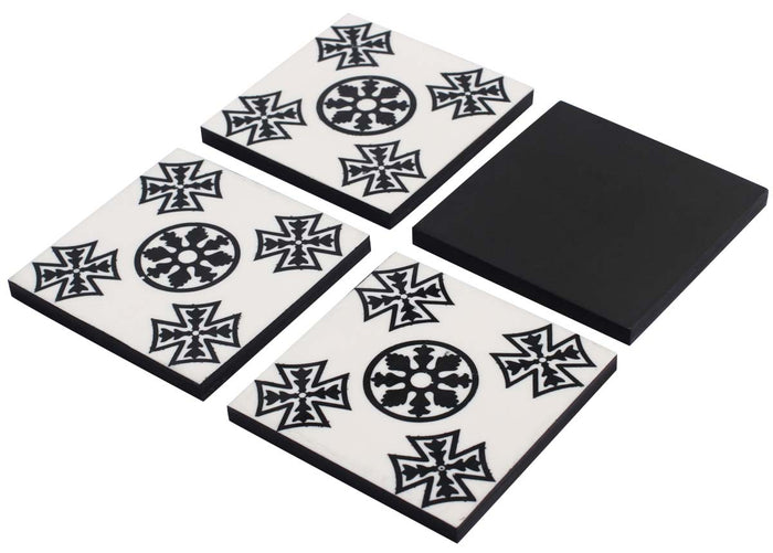 White and Black Coasters (Set of 4)