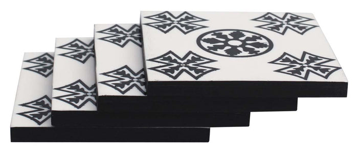 White and Black Coasters (Set of 4)