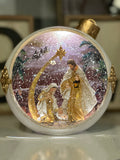 White and Gold Ornament Holy Family Snow Globe