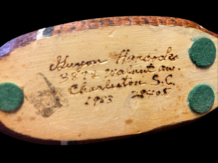 Wood Duck Carving signed Gunyon Hancock - Annapolis Maritime Antiques