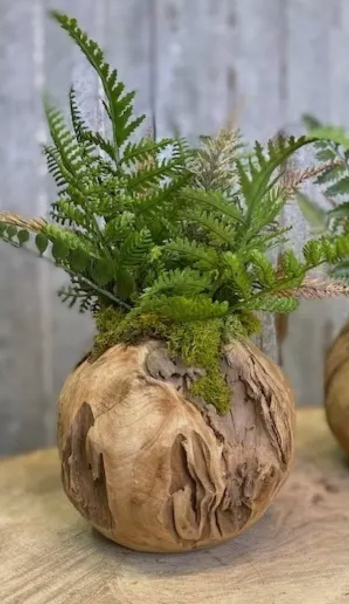 Wood Teak Moss Artificial Fern