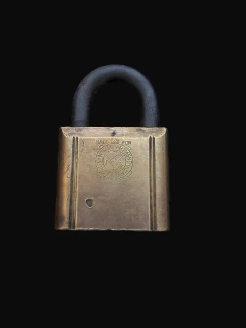 Yale Brass Padlock Made in USA Industrial Lock - Annapolis Maritime Antiques