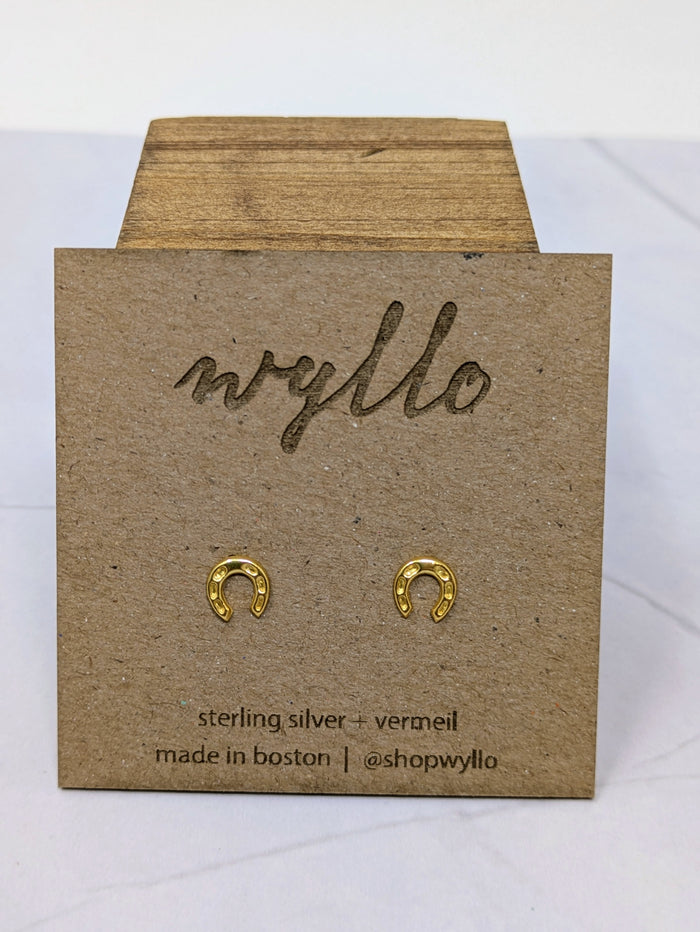 Yellow Gold Horseshoe Studs